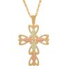 Tricolor 10K Cross Pendant