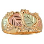 Black Hills Gold Jewelry Tricolor 10K Gold Men's Traditional Wedding Band