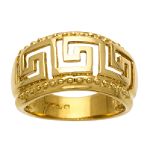 Andin International CLOSE-OUT - Greek Key Ring. 14K Yellow Gold
