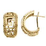 Andin International CLOSE-OUT - Greek Key Earring. 14K Yellow Gold.