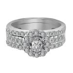 1 c.t. tw. Round Diamond Bridal Set in 14K White Gold