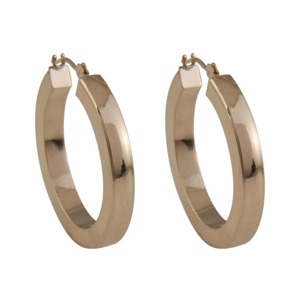 14kt Polished Square Tube Hoop