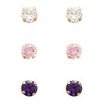 10Kt 3mm Multi Color CZ Set