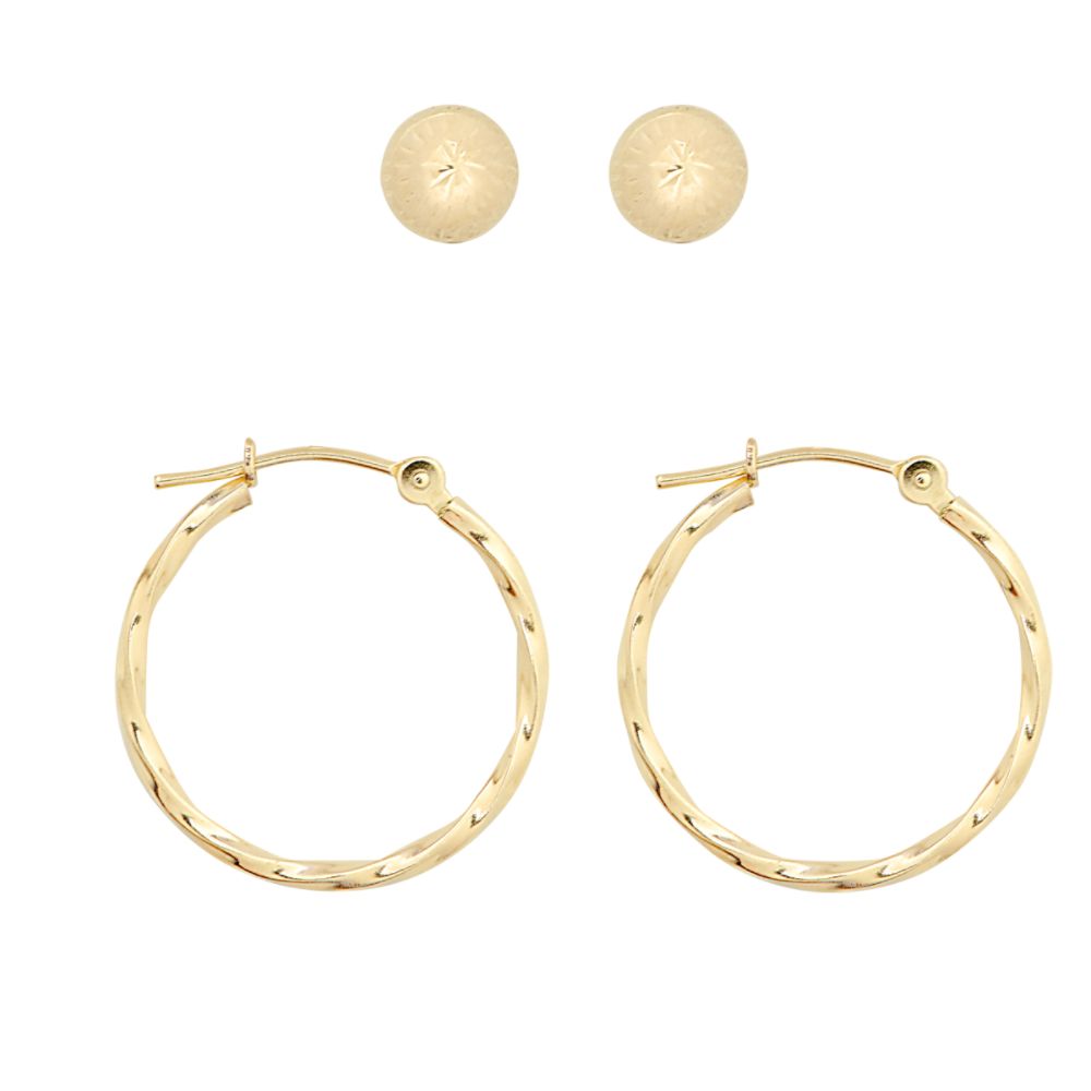 14kt DC Ball and Hoop Set