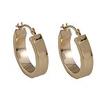 14Kt Polished Square Tube Hoop