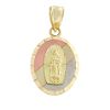 Our Lady of Guadalupe Medal.14K Yellow, Pink and White Gold