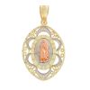 Our Lady of Guadalupe Medal.14K Yellow, Pink and White Gold
