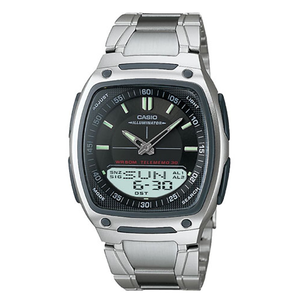 Casio Mens Classic Black Dial Analog Digital Databank Watch