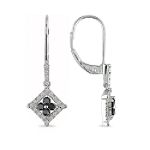 1/2 ct. t.w. Black and White Diamond Earrings in 10K White Gold