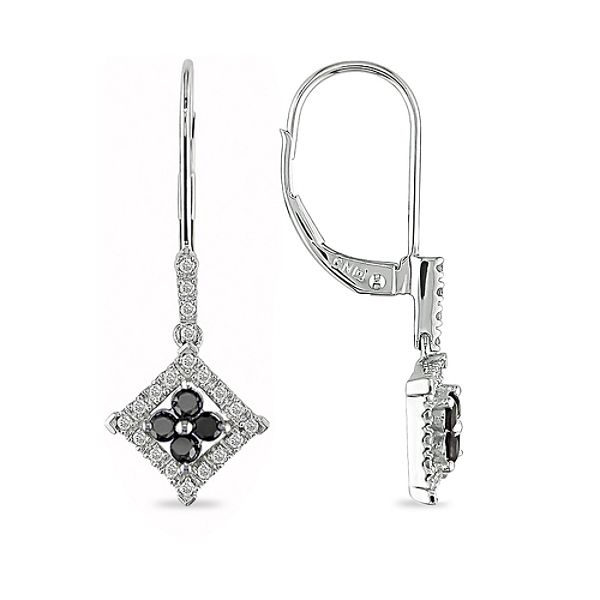 1/2 ct. t.w. Black and White Diamond Earrings in 10K White Gold