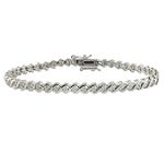 1 ct. t.w. Diamond 'S' Style Bracelet in Sterling Silver