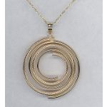Swirl Hypnotic Pendant. 14K Yellow Gold