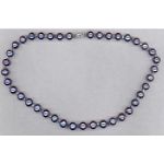 Sakoura Design Ltd. 8-85mm Round Black Pearl Strand Necklace with mirror Gold beads