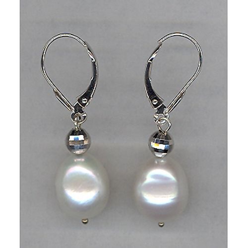 Click here to buy 10x7 Pearl Dangle with Mirror Bead Earrings.