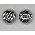 Sakoura Design Ltd. Diamond cut post Earrings 14k White Gold