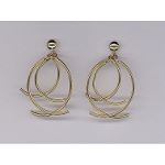 Sakoura Design Ltd. High Polished Dangle Post Earrings 14k Yellow Gold