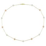 Sears 5.5-6mm Pink and White Freshwater Pearl 10K Yellow Gold Necklace