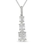 Sears White Topaz and Diamond Accent Pendant in 10K White Gold