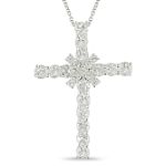 Sears White Topaz Cross Pendant in Sterling Silver