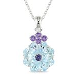 Sears Sky Blue Topaz, Iolite and Amethyst Pendant in Sterling Silver