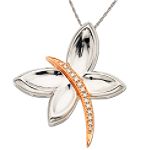 Contemporary Butterfly Design Pendant With Diamond Accent