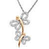 Friends" Double Butterfly 1/8Ct Diamond Pendant