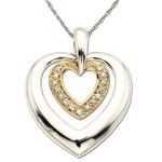 Pretty Diamond Accent Double Heart