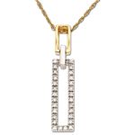 Beautiful Rectangular 1/7Ct Diamond Drop Pendant