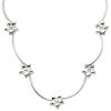 Attractive Curved Chain Necklace With Flower Design