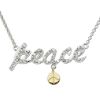 1/7Ct Diamond "Peace" Pendant With Peace Symbol Charm