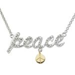 Andin International 1/7Ct Diamond Peace Pendant With Peace Symbol Charm