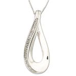Soft Shape Twisted Pendant With Diamond Accent