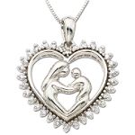 1/4 ct. t.w. Diamond Mothers Heart Pendant in Sterling Silver