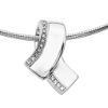 Folded Design Pendant With Diamond Accent Trim
