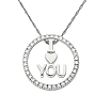 1/4Ct Diamond Circle "I Heart You" Pendant