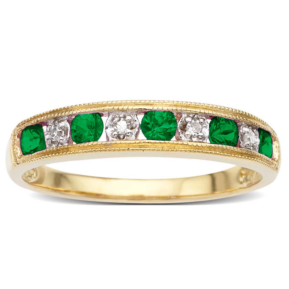 Classic Emerald and Diamond Band