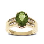 Andin International Peridot Ring with 1/5 Carat Weight