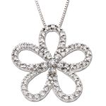 14Kt White Gold 1/2ct. tw. Diamond Flower Pendant