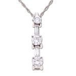 14Kt White Gold 3/8ct. tw. Diamond Linear Pendant