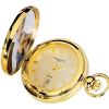 14k Gold-plated White Dial with Date Pocket Watch