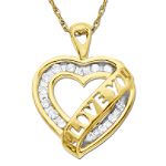 10Kt Yellow Gold 1/4ct. tw. Diamond Heart Pendant
