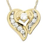 10Kt Yellow Gold 1/4ct. tw. Diamond Heart Pendant