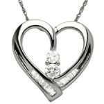 14Kt White Gold 3/8ct. tw. Diamond Heart Pendant
