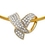 14Kt Yellow Gold 1/2ct. tw. Diamond Fashion Ribbon Pendant