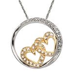 10Kt Two Tone 1/5ct. tw. Diamond Double Heart Pendant