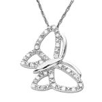 14Kt White Gold .13ct. tw. Diamond Butterfly Pendant