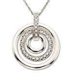 10Kt White Gold 1/5ct. tw. Diamond Trio Circle Pendant