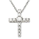 10Kt White Gold .13ct. tw. Diamond Cross Pendant