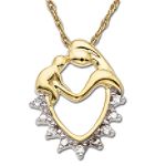 10Kt Yellow Gold Mothers Pendant with Diamond Accent