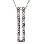 10Kt White Gold 1/10ct. tw. Linear Shape Pendant